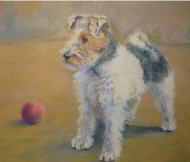 dessin au pastel chien