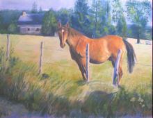 dessin au pastel cheval